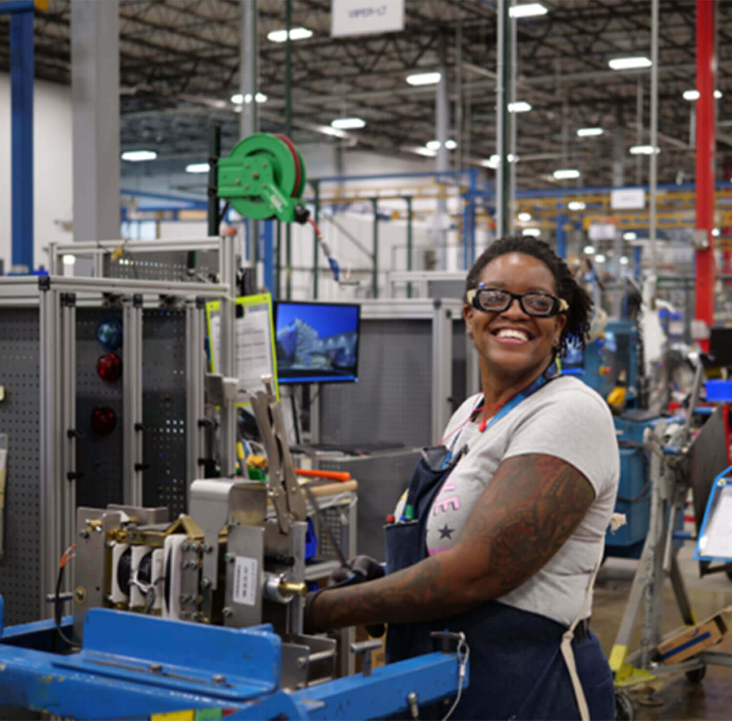 Employee working on the line.