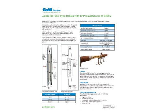 Joints for pipe type cables flyer