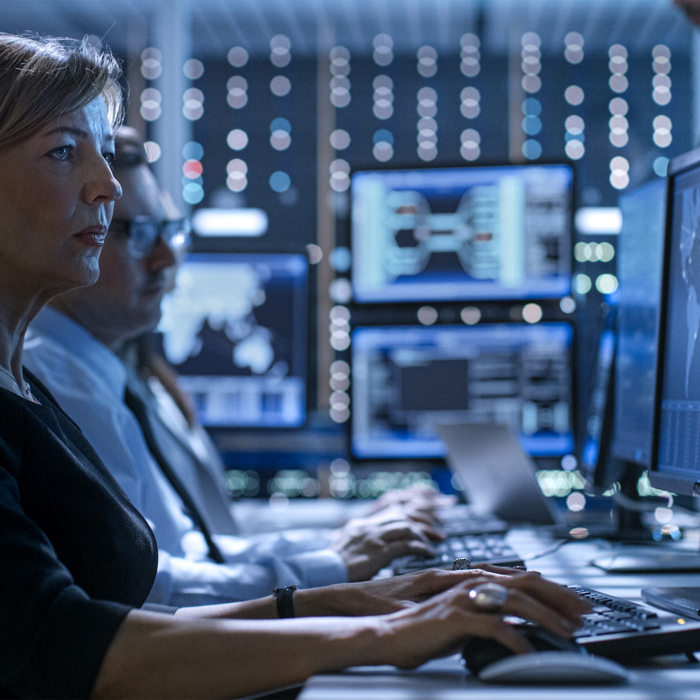 Engineers in a control room